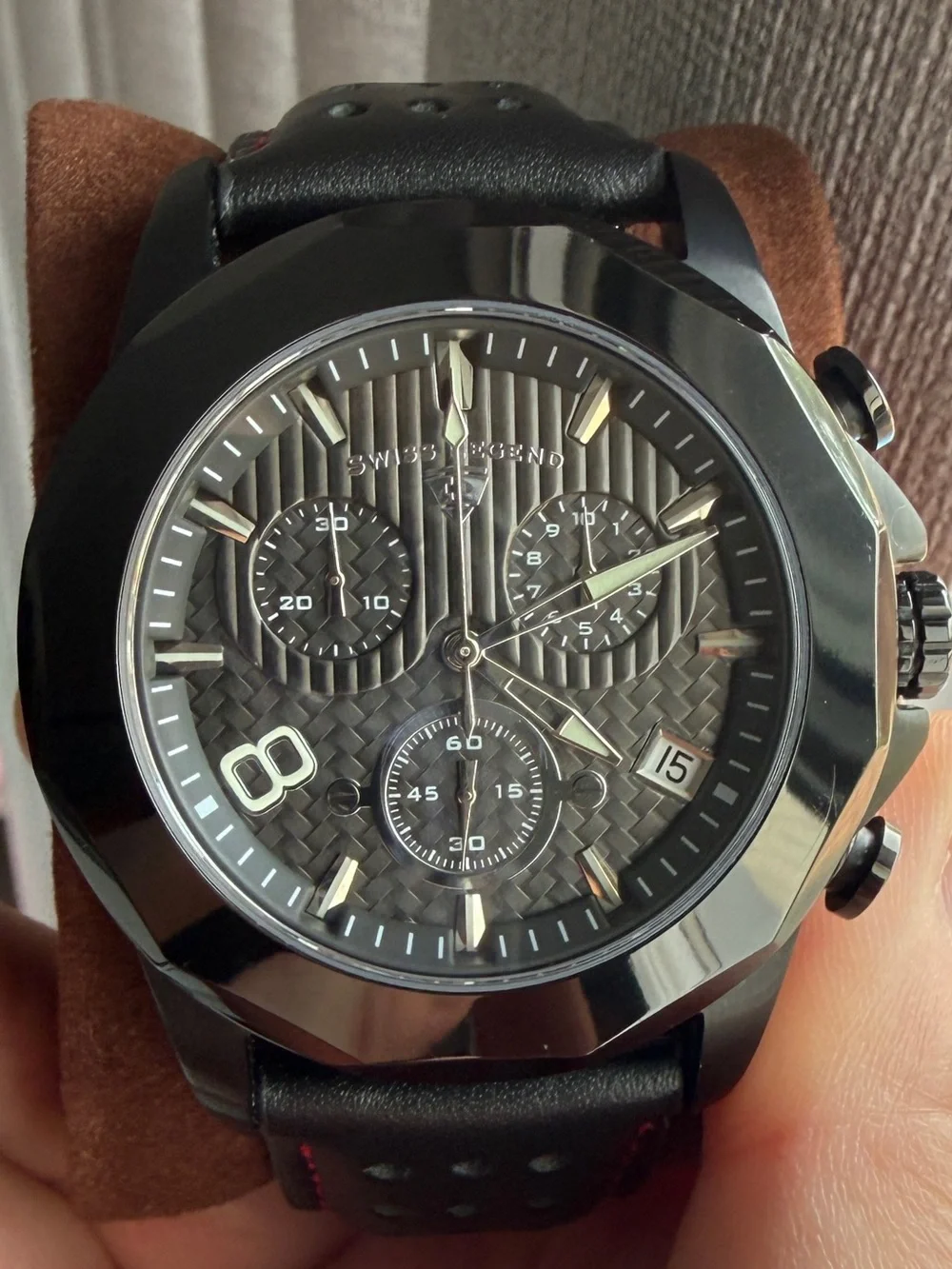 Swiss Legend Black Chronograph Men’s watch | Sapphire Crystal | 45mm